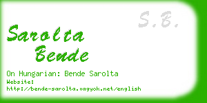 sarolta bende business card